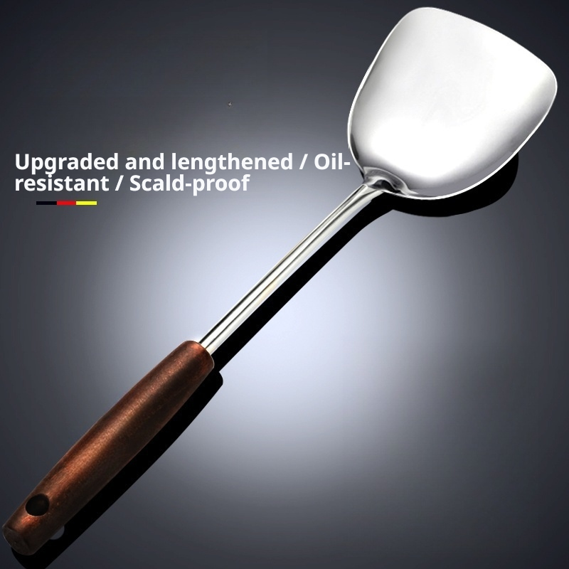 Kitchen Appliances Combo - Stainless Steel Wooden Handled Kitchen Utensil
