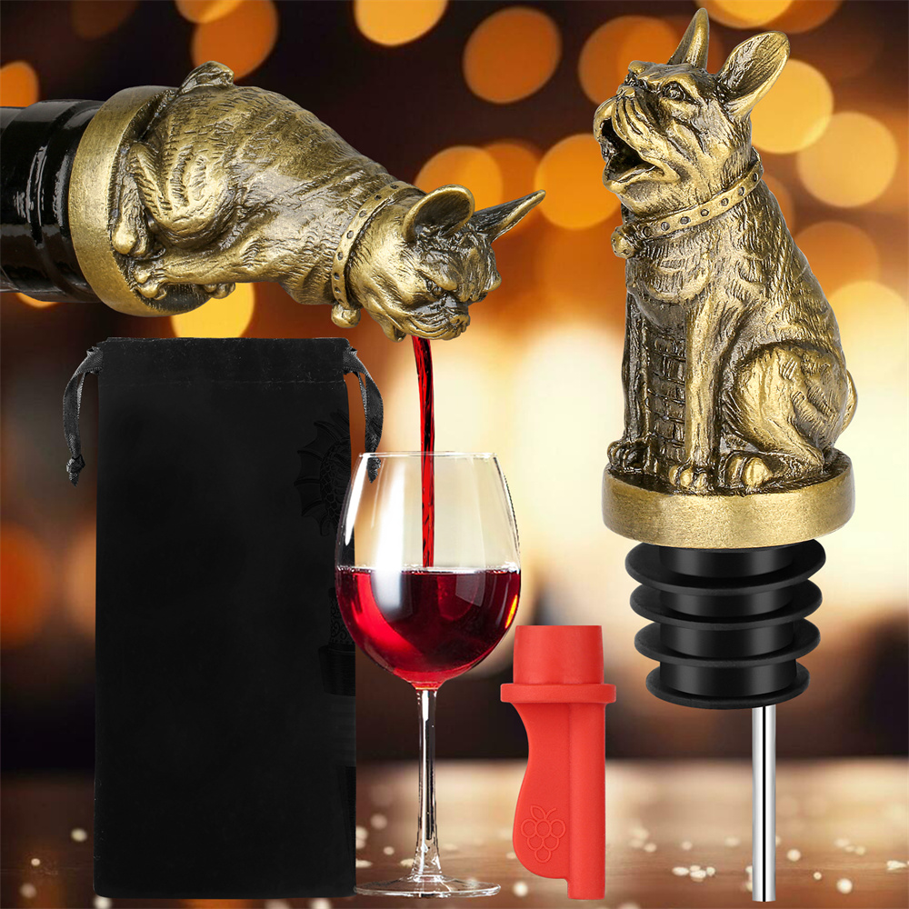 Kitchen Appliances Garage - Cute French Bulldog Wine Pouer Bottle