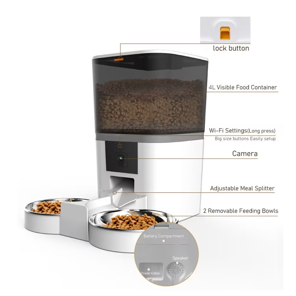 4L Automatic Cat Feeder Smart  - огляд і ціна Kitchen Appliances Video
